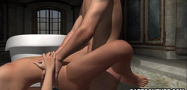  Sexy 3D Cartoon Brunette Gets Eaten Out and Fucked